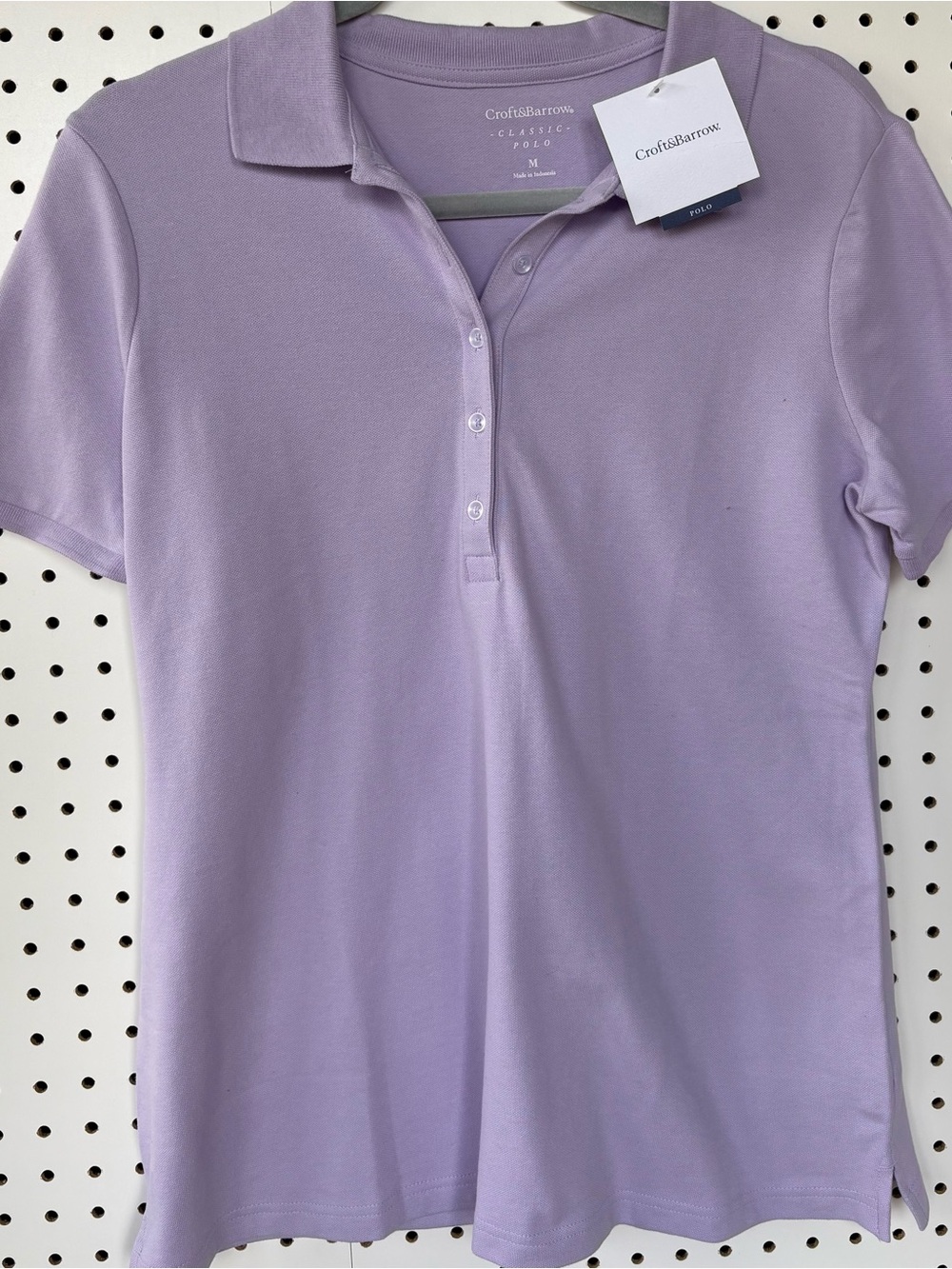 NWT croft & barrow Lavender Short-Sleeve Classic Polo size M